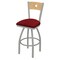 Holland Bar Stool Co 25" Swivel Counter Stool, Nickel Finish, Nat Back, Graph Ruby Seat 83025ANNatMplB016 - alternate 1